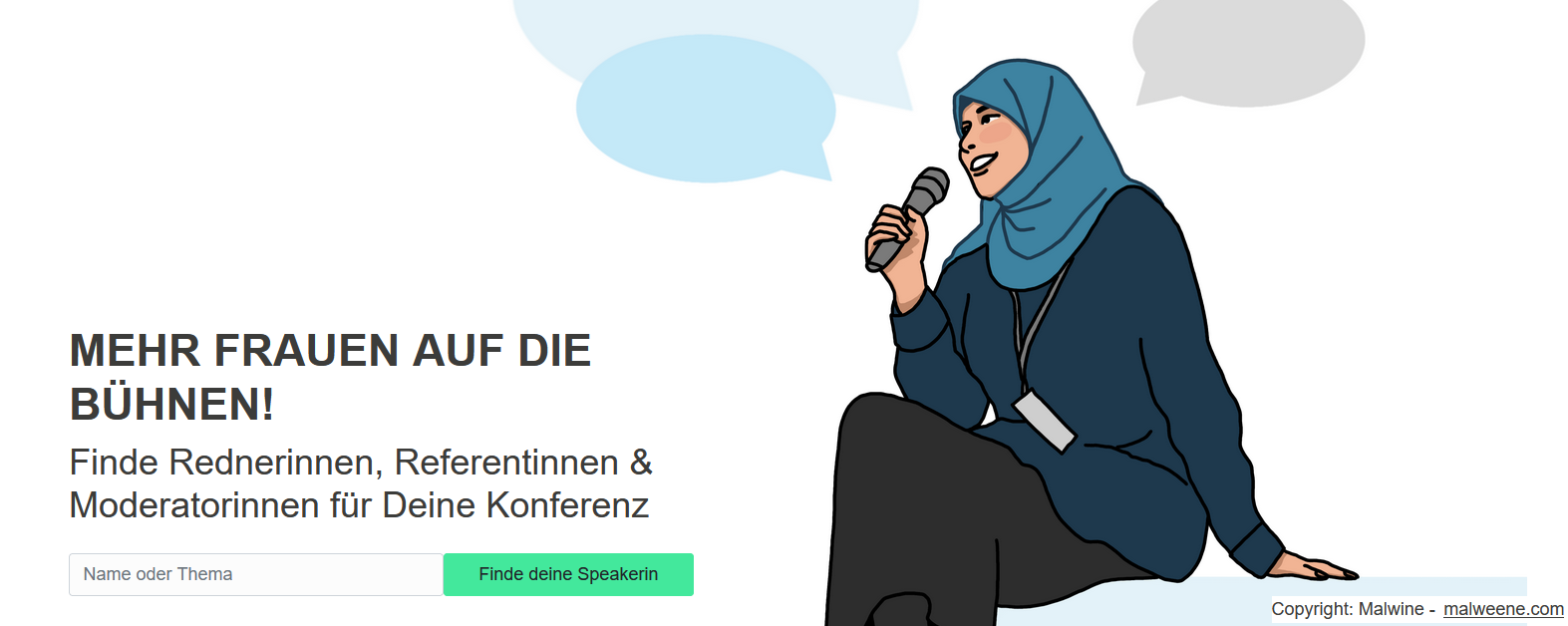 Frauen auf die Bühnen! Weitere Illustrationen von Malvine